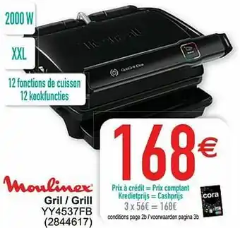 Cora Moulinex gril - grill yy4537fb aanbieding