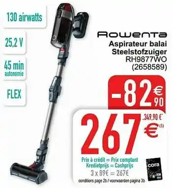 Cora Rowenta aspirateur balai steelstofzuiger rh9877wo aanbieding