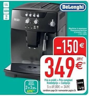 Cora Delonghi machine à espresso espressomachine esam04110bl aanbieding