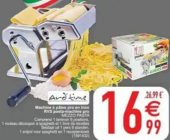 Cora Machine à pâtes pro en inox rvs pasta-machine pro mezzo pasta aanbieding