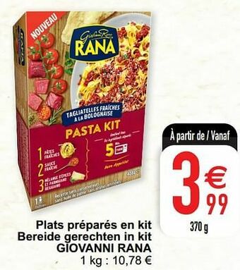 Cora Plats préparés en kit bereide gerechten in kit giovanni rana aanbieding