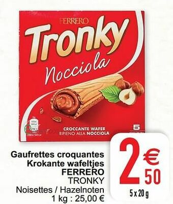 Cora Gaufrettes croquantes krokante wafeltjes ferrero tronky aanbieding