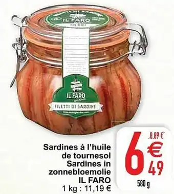 Cora Sardines à l`huile de tournesol sardines in zonnebloemolie il faro aanbieding