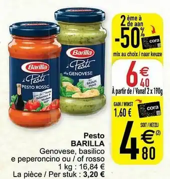Cora Pesto barilla aanbieding