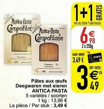Cora Pâtes aux oeufs deegwaren met eieren antica pasta aanbieding