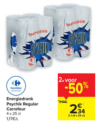 Carrefour Energiedrank Psychik Regular Carrefour aanbieding