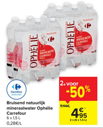 Carrefour Bruisend natuurlijk mineraalwater Ophelie Carrefour aanbieding