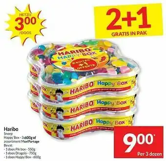 Intermarché Haribo snoep happy`box of assortiment maxipartage aanbieding