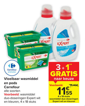 Carrefour Vloeibaar wasmiddel en pods Carrefour aanbieding