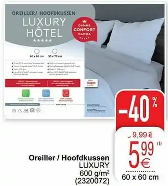 Cora Oreiller - hoofdkussen luxury aanbieding