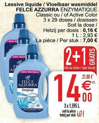 Cora Lessive liquide - vloeibaar wasmiddel felce azzurra enzymatique aanbieding
