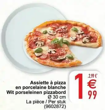 Cora Assiette à pizza en porcelaine blanche wit porseleinen pizzabord aanbieding