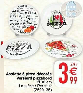 Cora Assiette à pizza décorée versierd pizzabord aanbieding