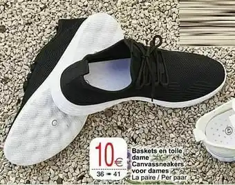 Cora Baskets en toile dame canvassneakers voor dames aanbieding