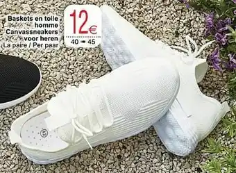 Cora Baskets en toile homme canvassneakers voor heren aanbieding