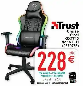 Cora Chaise stoel gxt716 rizza led aanbieding