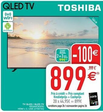 Cora Toshiba tv qled - qled tv 65qa4c63dg aanbieding