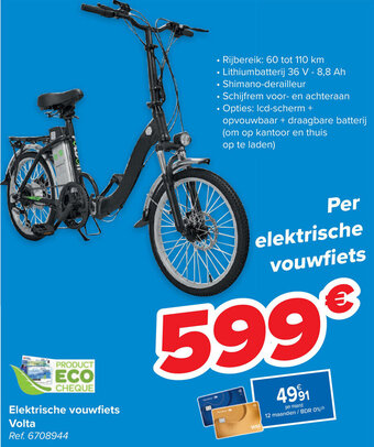 Carrefour Elektrische vouwfiets Volta aanbieding