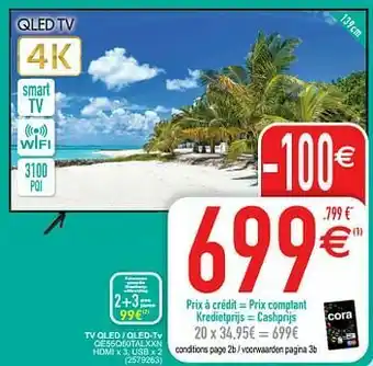 Cora Samsung tv qled - qled-tv qe55q60talxxn aanbieding