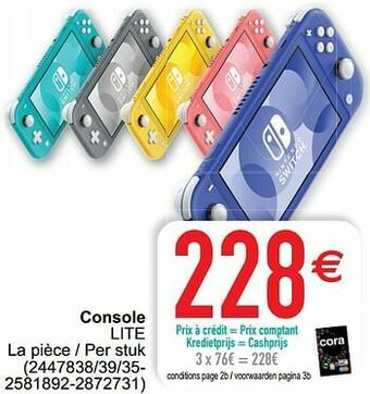 Cora Console lite aanbieding