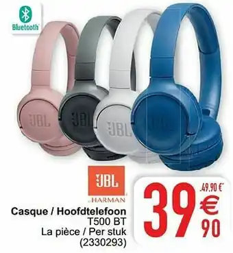 Cora Jbl casque - hoofdtelefoon t500 bt aanbieding