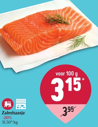 Delhaize Zalmhaasje 100g aanbieding