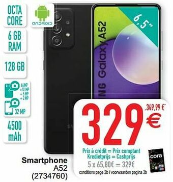 Cora Samsung smartphone a52 aanbieding