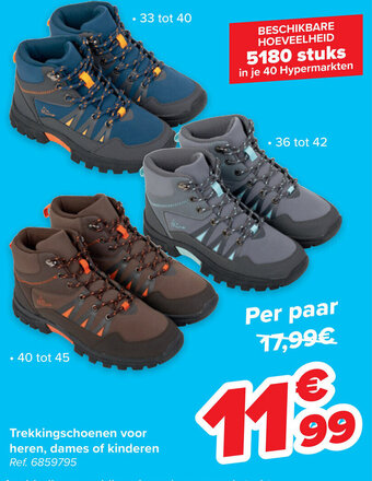 Carrefour Trekkingschoenen voor heren, dames of kinderen aanbieding