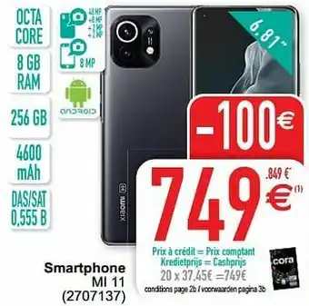 Cora Xiaomi smartphone mi 11 aanbieding
