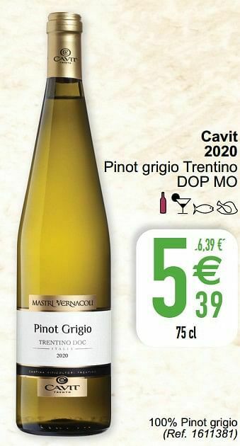 Cavit 2020 pinot grigio trentino dop mo