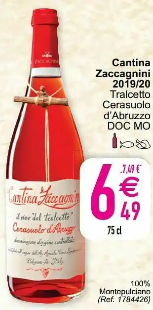 Cora Cantina zaccagnini 2019-20 tralcetto cerasuolo d`abruzzo doc mo aanbieding