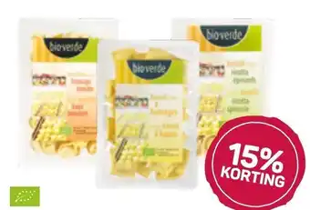Ekoplaza Bioverde Verse Pasta's Tortellini Kaas - Tomaat Ravioli Ricotta 200g aanbieding