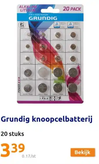 Action Grundig Knoopcelbatterij 20 Stuks aanbieding
