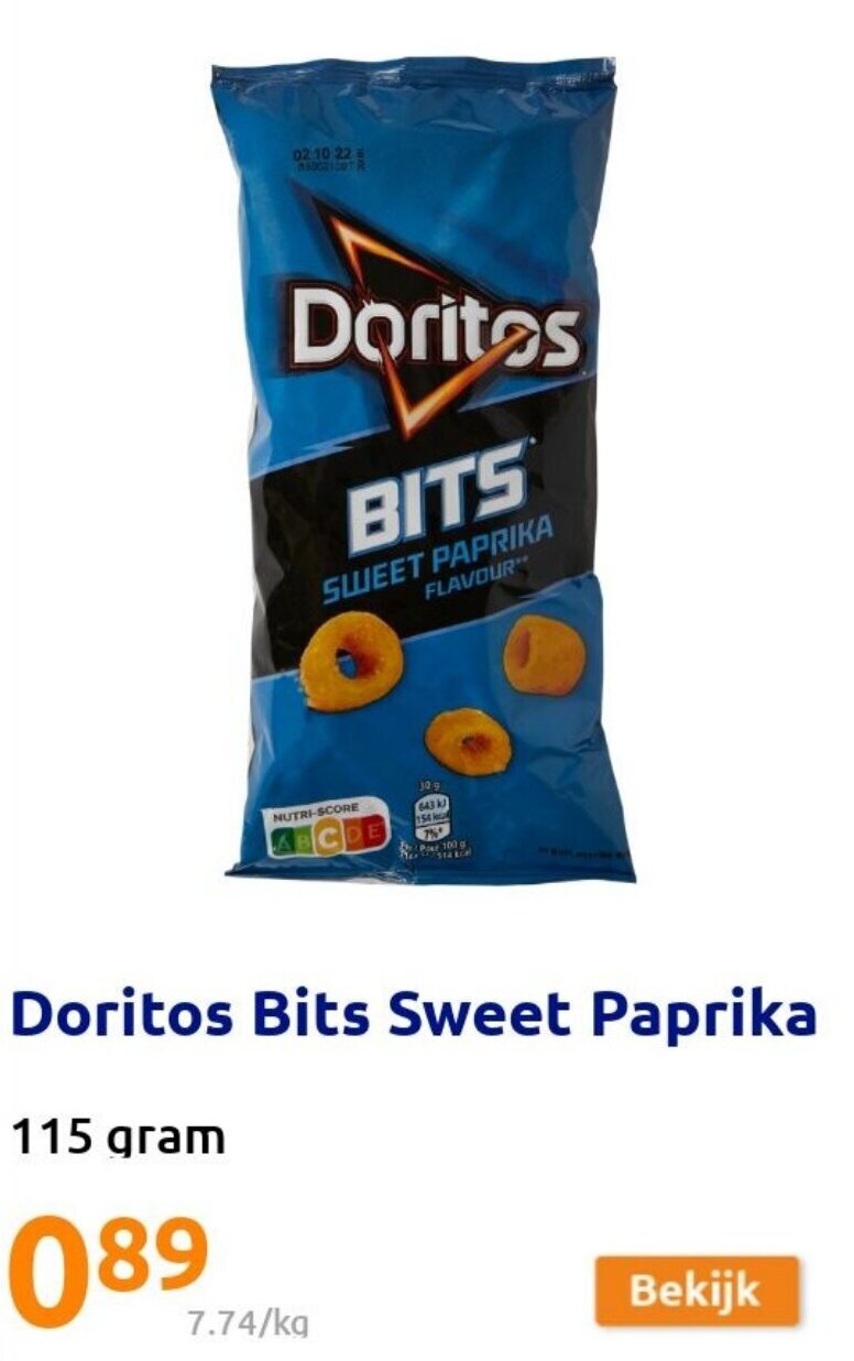 Doritos Bits Sweet Paprika 115gram promotie bij Action