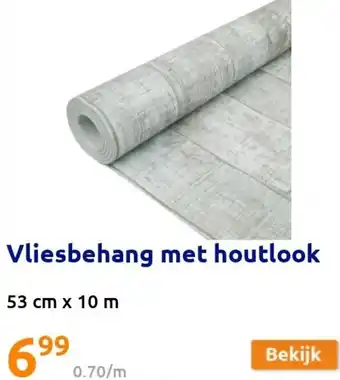 Action Vliesbehang met Houtlook 53cm x 10m aanbieding