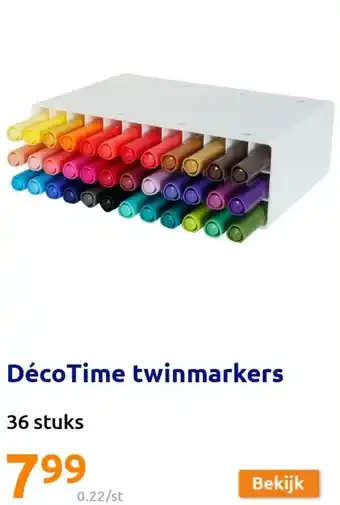 Action DecoTime Twinmarkers 36 Stuks aanbieding