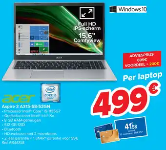 Carrefour Acer Aspire 3 A315-58-53GN aanbieding