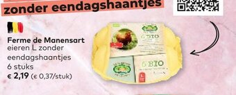 Ferme de manensart eieren l zonder eendagshaantjes 6 stuks
