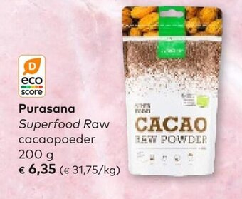 Bio Planet Purasana superfood raw cacaopoeder 200g aanbieding