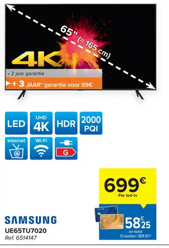 Carrefour Market Samsung UE65TU7020 aanbieding