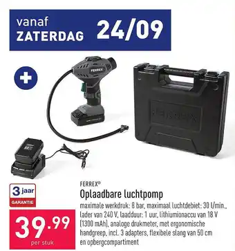 ALDI Oplaadbare luchtpomp aanbieding