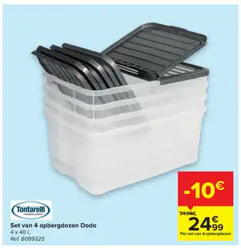Set van 4 opbergdozen Dodo 4 x 40 L