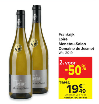 Carrefour Market Frankrijk Loire Menetou-Salon Domaine de Jesmet aanbieding