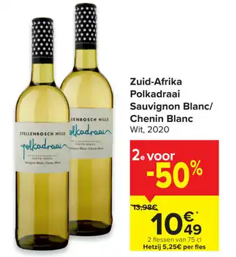 Carrefour Market Zuid-Afrika Polkadraai Sauvignon Blanc/ Chenin Blanc aanbieding