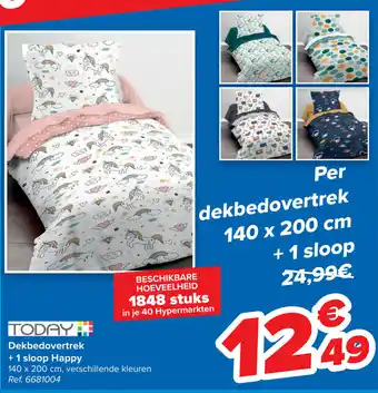 Dekbedovertrek + 1 sloop Happy