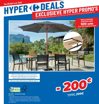 Carrefour Market Set tafel + 6 stoelen Louga aanbieding