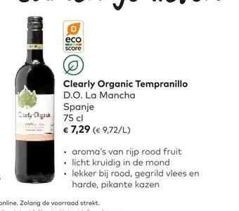 Bio Planet Clearly organic tempranillo D.O la mancha spanje 75cl aanbieding