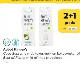 Abbot kinney's coco supreme met kokosmelk en kokoswater of bes of plants mild of met chocolade 1l