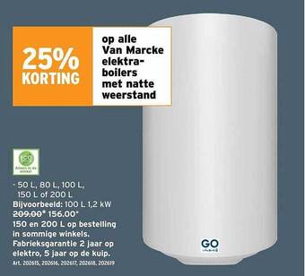 GAMMA Van marcke elektraboilers met natte weerstand aanbieding
