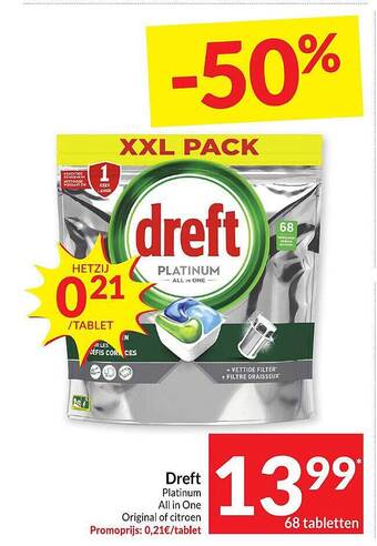 Intermarché Dreft platinum aanbieding